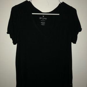 American eagle black V-neck size Small